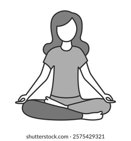 Meditation Pose Icon Representing Wellness, Mindfulness, and Relaxation Practices