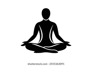 Meditation pose | isolated vector silhouette illustration on white background
