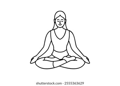Meditation pose | isolated vector silhouette illustration on white background