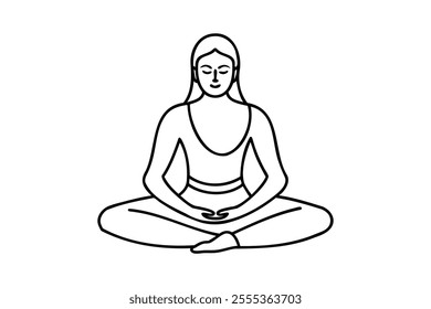 Meditation pose | isolated vector silhouette illustration on white background