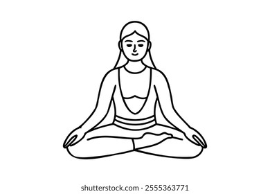 Meditation pose | isolated vector silhouette illustration on white background