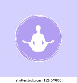 Meditation pose lotus silhouette, vector art