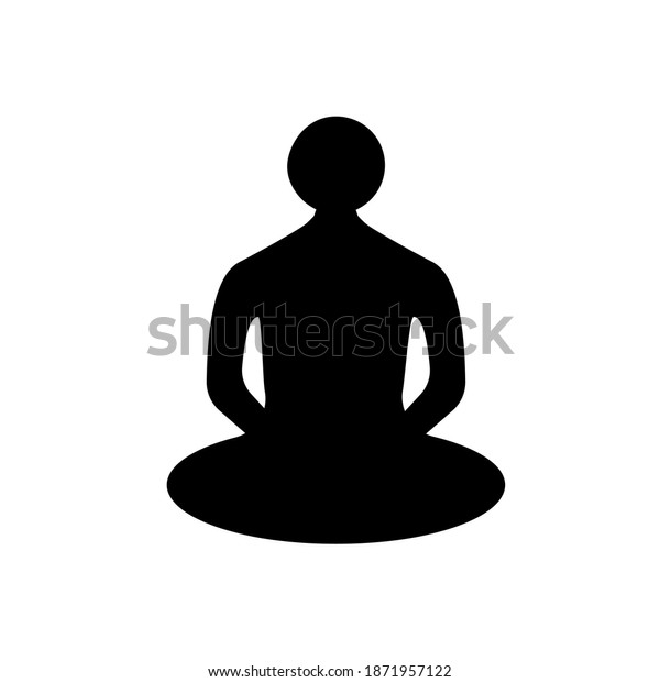 Meditation Pose Outline Vector Icon Asana Stock Vector (Royalty Free ...