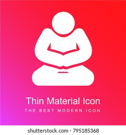 Meditation Pose red and pink gradient material white icon minimal design