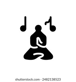 meditation pose solid icon vector design good for web and mobile app
