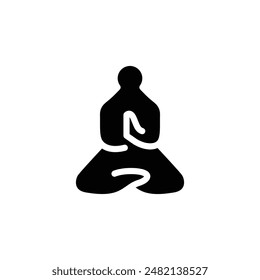 meditation pose solid icon vector design good for web and mobile app