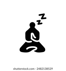 meditation pose solid icon vector design good for web and mobile app