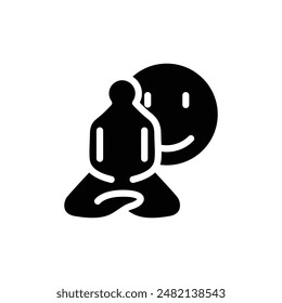 meditation pose solid icon vector design good for web and mobile app