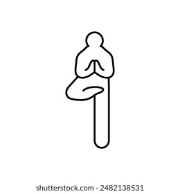 meditation pose thin outline icon vector design good for web and mobile app