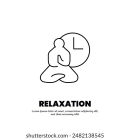 meditation pose thin outline icon vector design good for web and mobile app