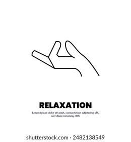 diseño de Vector de contorno delgado de pose de meditación bueno para Web y App móvil