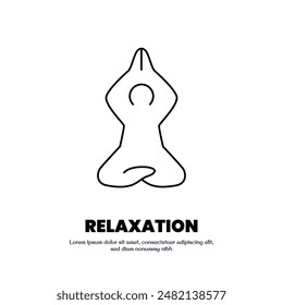 meditation pose thin outline icon vector design good for web and mobile app