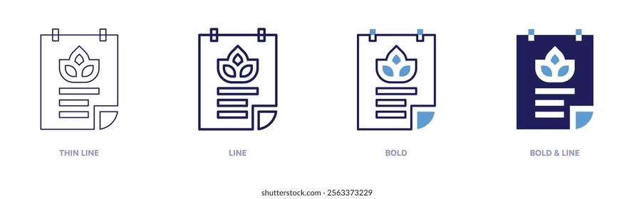 Meditation poster icon in 4 different styles. Thin Line, Line, Bold, and Bold Line. Duotone style. Editable stroke.