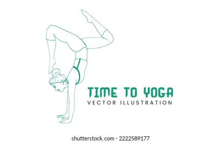 Meditation Practice Yoga Colorful Fitness Concept. Vector illustration. International Yoga day 21 june web banner EPS10 vector.