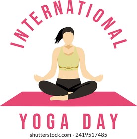 Meditation Practice Yoga Colorful Fitness Concept. Vector illustration