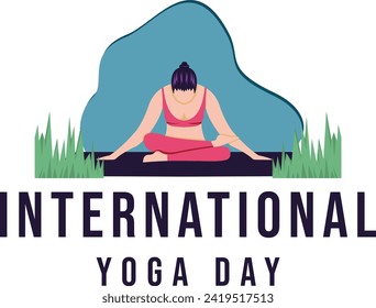 Meditation Practice Yoga Colorful Fitness Concept. Vector illustration