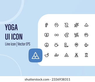 Práctica de Meditación y Juego de Iconos de Línea de Vectores de Yoga. Relajación, Paz Interior, Autoconocimiento, Concentración Interior, Práctica Espiritual. Stroke editable. 48x48 Pixel Perfecto.
