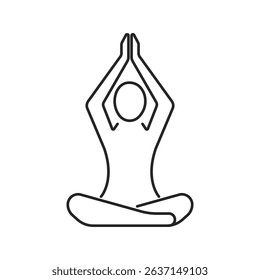 Meditation Practice Yoga and Zen icon. Relaxation Inner Peace Self-knowledge Inner Concentration Editable Stroke Line icons collection