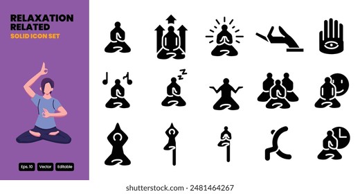 meditation related solid icon vector design good for web and mobile app