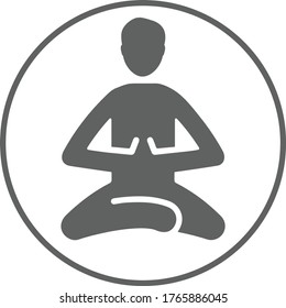 Meditation, relax, yoga icon / gray color