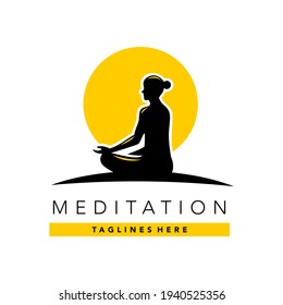 Meditation Relax Yoga Logo Symbol