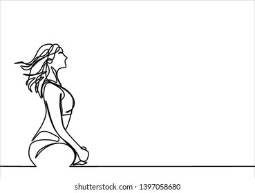 Meditation. Relaxation. Continuous line drawing