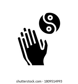 meditation and relaxation glyph icon vector. meditation and relaxation sign. isolated contour symbol black illustration