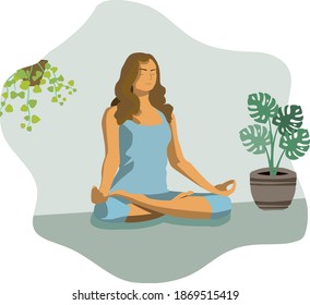 meditation relaxation indoor with nature