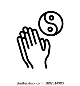 meditation and relaxation line icon vector. meditation and relaxation sign. isolated contour symbol black illustration