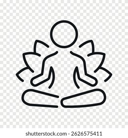 ícone de linha de vetor de relaxamento de meditação