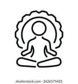 meditation relaxation vector line icon