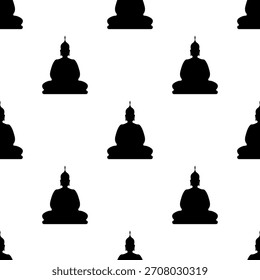 Patrón de meditación sin fisuras aislado sobre fondo transparente.