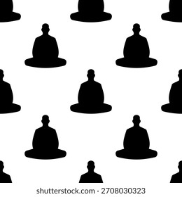 meditation seamless pattern isolated on transparent background.