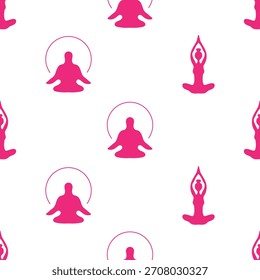 Patrón de meditación sin fisuras aislado sobre fondo transparente.