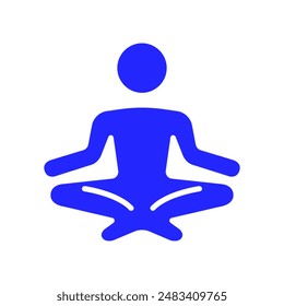 Meditation set icon. Person in lotus position, mindfulness, relaxation, yoga, spiritual practice, lotus, breathing, mental health, tranquility, wellness, calm, stress relief.