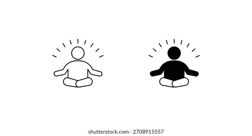 Icono de conjunto de meditación con fondo blanco Vector Ilustración de stock