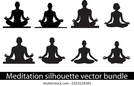 Meditation silhouette vector, Yoga silhouette padmasana, Meditation position, Yoga pose, Vector meditation, Silhouette yoga, Lotus pose.