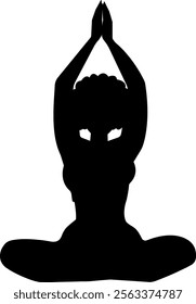 Meditation silhouette vector, Yoga silhouette. Set of Vector illustration of a girl in a yoga pose