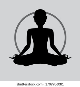meditation silhouette, Yoga icon template color editable. Yoga symbol vector sign isolated on background. Simple logo vector illustration for graphic and web design. Buddha.