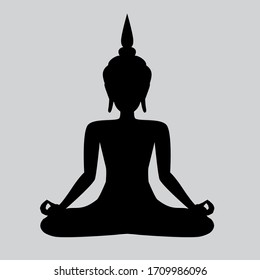 meditation silhouette, Yoga icon template color editable. Yoga symbol vector sign isolated on background. Simple logo vector illustration for graphic and web design. Buddha.