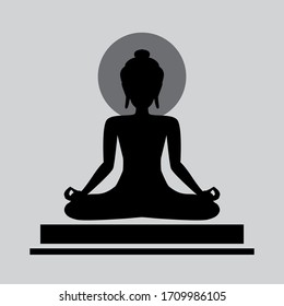 meditation silhouette, Yoga icon template color editable. Yoga symbol vector sign isolated on background. Simple logo vector illustration for graphic and web design. Buddha.