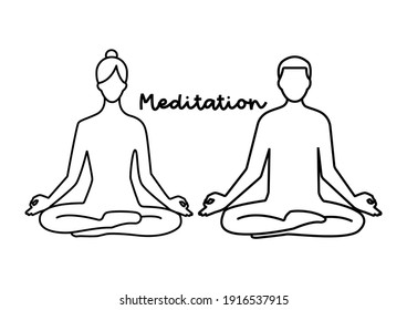 Meditation simple line icon vector illustration
