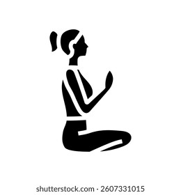 meditation slow living glyph icon vector. meditation slow living sign. isolated symbol illustration