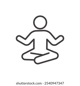 Meditation stroke icon in black