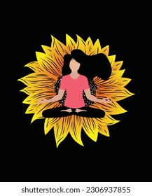 Meditation mit Sonnenblumen, Meditationsvektor