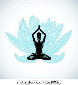 Meditation symbol for yoga studio vector illustration