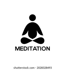 MEDITATION THERAPY LOGO DESIGN VECTOR. MEDITATION TEMPLATE WITH LEAF LOTUS ELEMENTS. MEDITATION LOGO BLACK AND WHITE COLOR. MEDITATION LOGO MODERN MINIMALIST LINE STYLE. SIMPLE LOTUS LOGO