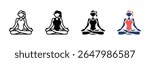 Meditation Time icon sheet multiple style collection