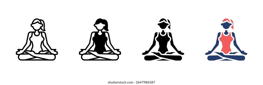 Meditation Time icon sheet multiple style collection