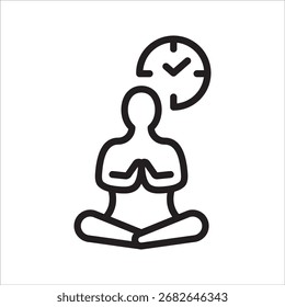 Meditation Zeit einfache Linie Symbol